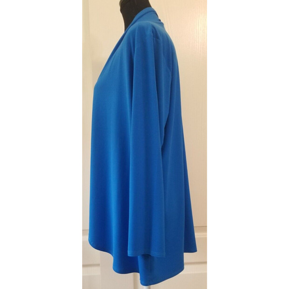 Bob Mackie Wearable Art Kimono Top Women's Size S Blue Open Front Cardigan Boho - Picture 2 of 6